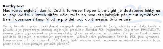 Tommee Tippee CTN Dudlík Night zelená 0-6m 2ks