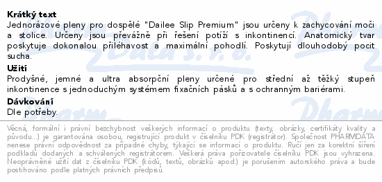 Dailee Slip Premium MAXI PLUS inko.kalho. XXL 30ks
